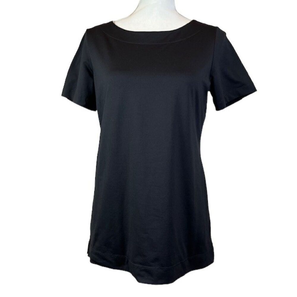 Dudley Stephens Nylon Lycra Boxy Short Sleeve Stretchy Top Black Size Small